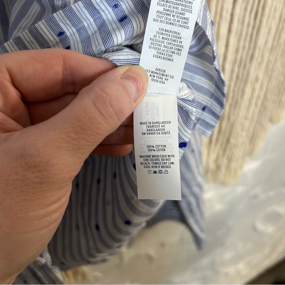 NWT Aerie Off-Duty Poplin Tie Front Blouse Women’s size Large - Picture 9 of 13